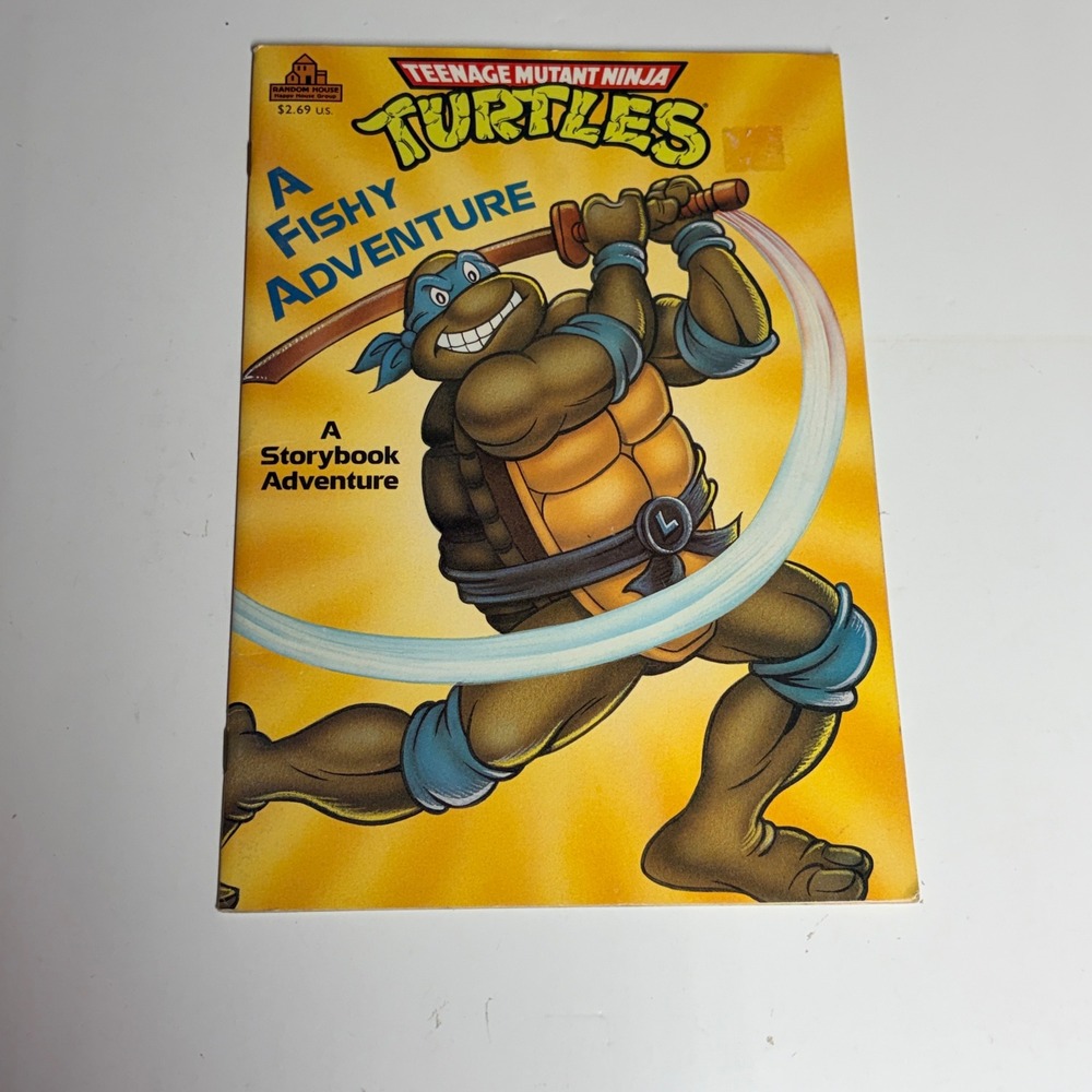 1990 Teenage Mutant Ninja‎ Turtles A Fishy Adventure Storybook Random House TMNT